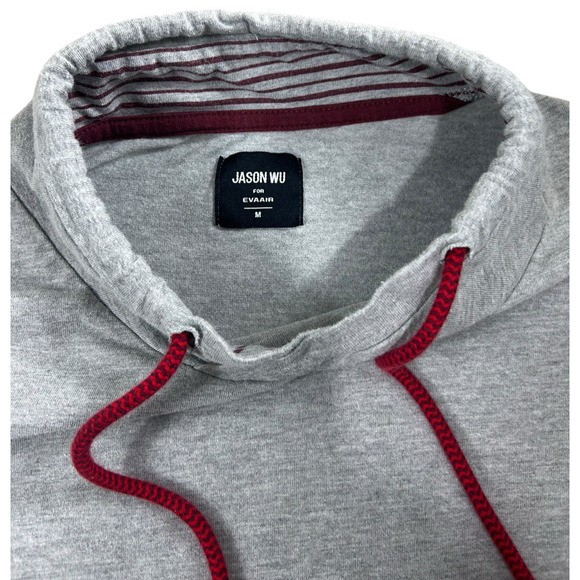 Women's Jason Wu for EVAAIR Gray Top Sz M Long-Sleeve Shirt Casual Cotton Tee - Picture 3 of 9